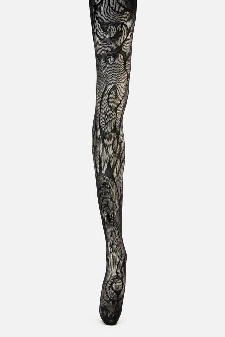 Image of Lingerie. Productname: Cyber Tattoo Tights in Black colour by brand - Black Friday