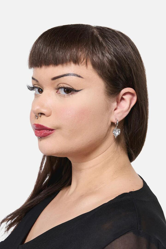 Image of Earrings. Productname: Melted Metal Heart Earrings in Silver colour by brand - Black Friday