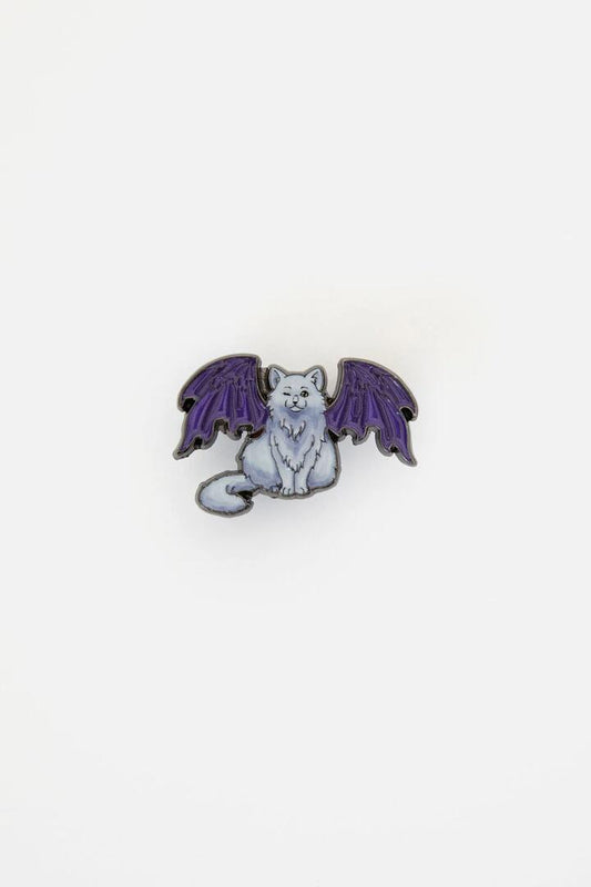 Image of Jewelry. Productname: Bat Cat Pin in Grey colour by brand - Black Friday