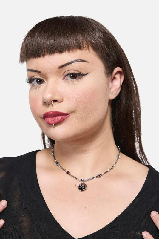 Image of Necklaces. Productname: Charming Chained Necklace in Silver colour by brand - Black Friday