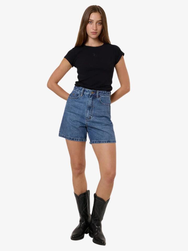 Image of a model wearing Shorts. Productname: Thrills Koko Short in STONED BLUES colour by brand - Thrills