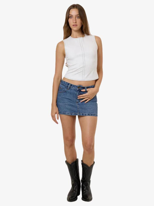 Image of a model wearing Tops. Productname: Thrills Karma Tank in WHITE colour by brand - Thrills