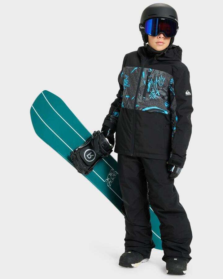 Image of a model wearing Pants. Product name - Quiksilver Boys 8-16 Estate Snow Pants True Black in True Black colour by brand - Quiksilver