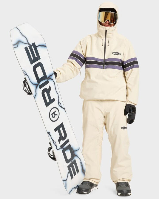 Image of a model wearing Outerwear. Productname: Quiksilver Mens Steeze Snow Jacket Bone - in Bone colour by brand - Quiksilver