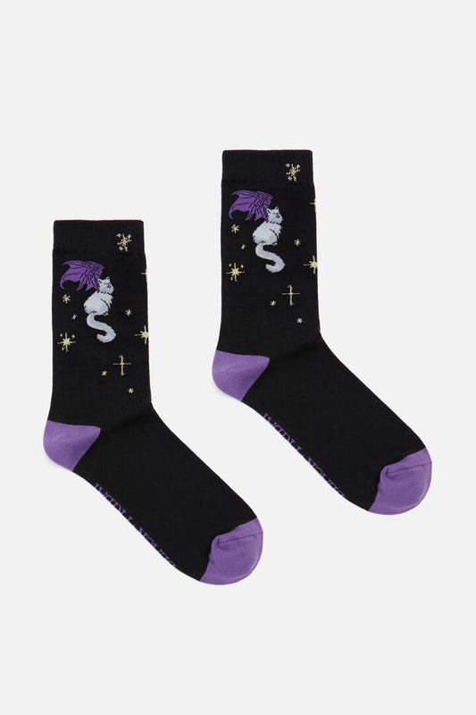 Image of Socks. Productname: Bat Cat Socks in Black colour by brand - Black Friday