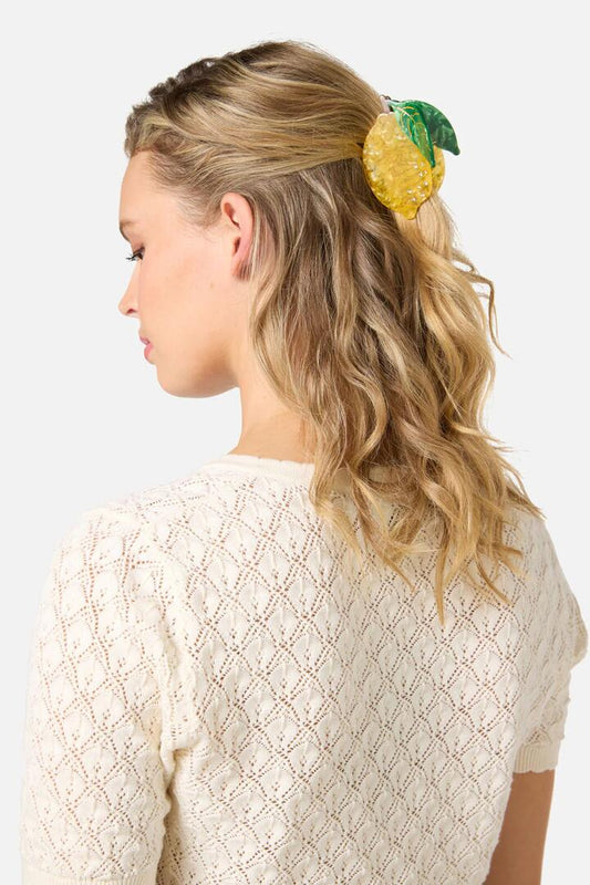 Image of Hair Accessories. Productname: Lemon Claw Clip in Yellow colour by brand - Princess Highway