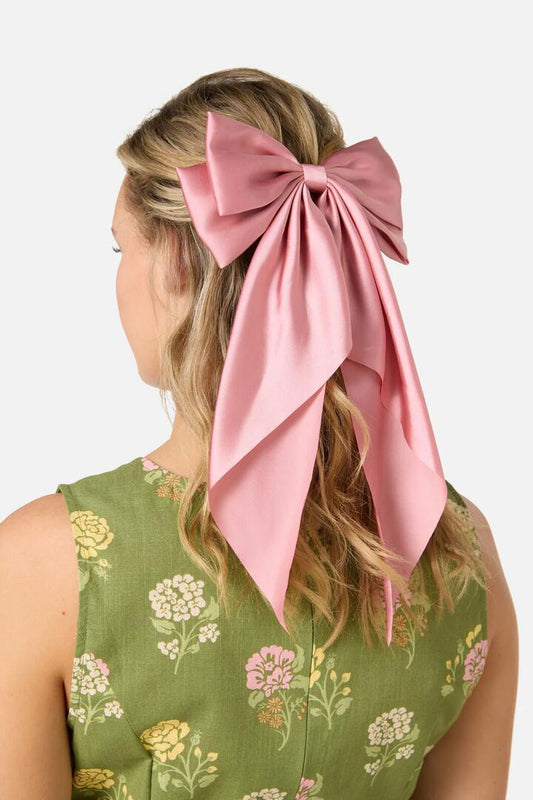 Image of Hair Accessories. Productname: Pink Long Satin Barrette Clip in Pink colour by brand - Princess Highway