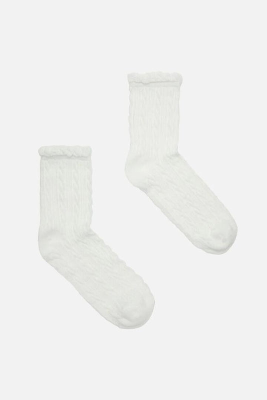 Image of Socks. Productname: White Textured Frill Sock in White colour by brand - Princess Highway
