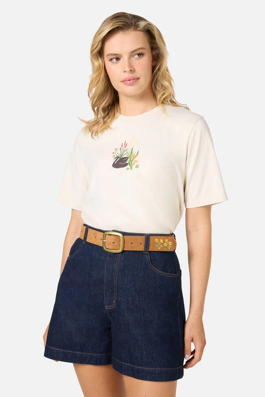 Image of Accessories. Productname: Buttercup Embroidery Belt in Tan colour by brand - Princess Highway