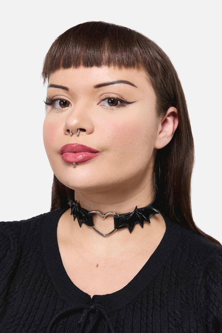 Image of Jewelry. Productname: Bat Wing Choker in Black colour by brand - Dangerfield