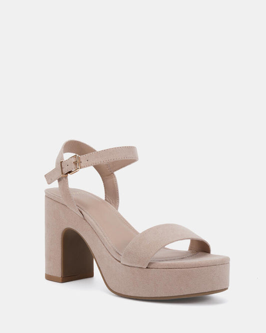 Image of Heels. Productname: Latata: Nude - Women's Strappy - High Heel in Nude colour by brand - Novo