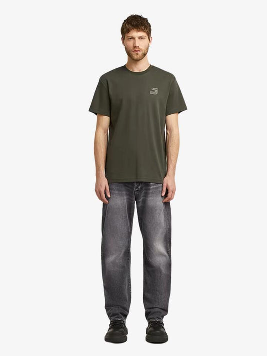 Image of a model wearing Tops. Productname: G-Star Chest Logo T-Shirt in Asfalt colour by brand - G-Star