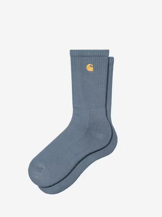 Image of Socks. Productname: Carhartt Wip Chase Socks ONE SIZE Angelite / Gold in Angelite / Gold colour by brand - Carhartt Wip
