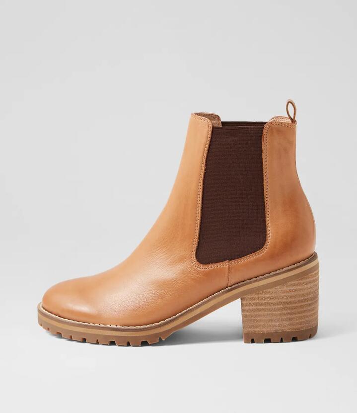 Image of Boots. Productname: Biscoti Dark Tan Leather Chelsea Boots in Dk Tan colour by brand - MOLLINI