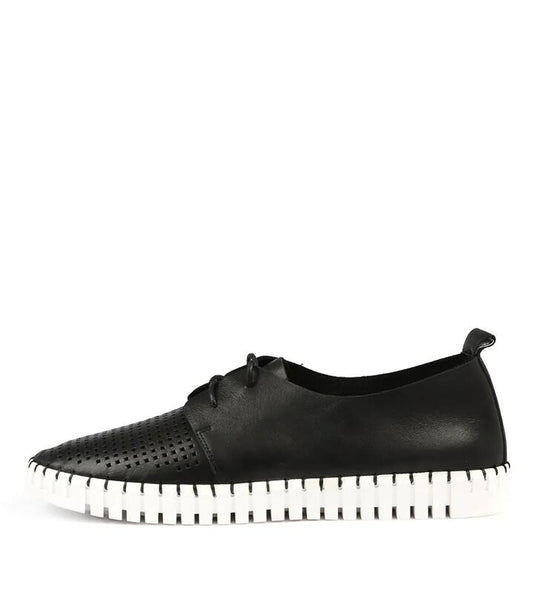 Image of Sneakers. Productname: Husto Black Leather Sneakers in BLACK colour by brand - MIDAS