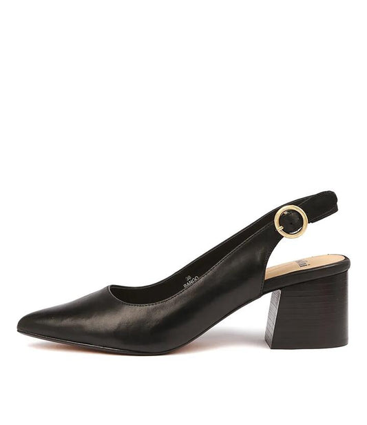 Image of Heels. Productname: Rango Black Leather Heels in BLACK colour by brand - MOLLINI