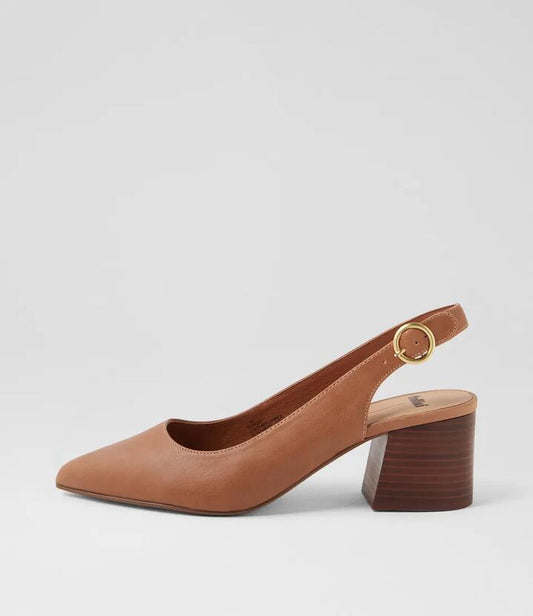 Image of Heels. Productname: Rango Tan Leather Heels in TAN colour by brand - MOLLINI