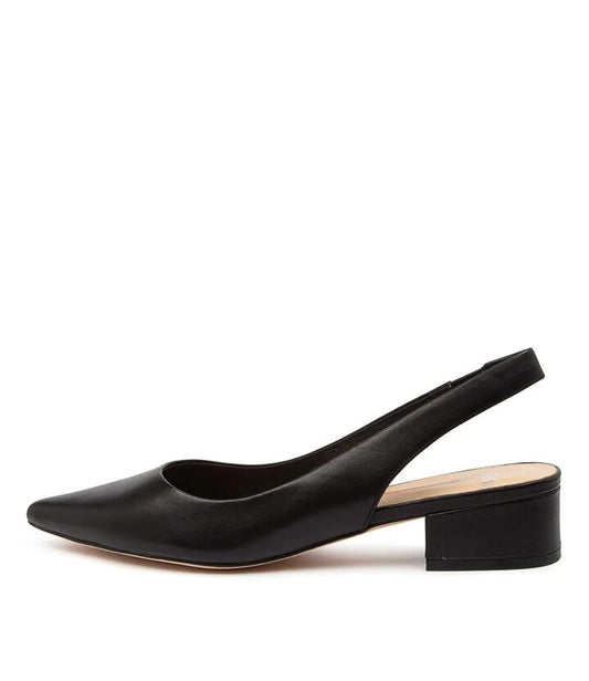 Image of Heels. Productname: Themust Black Leather Heels in BLACK colour by brand - MOLLINI