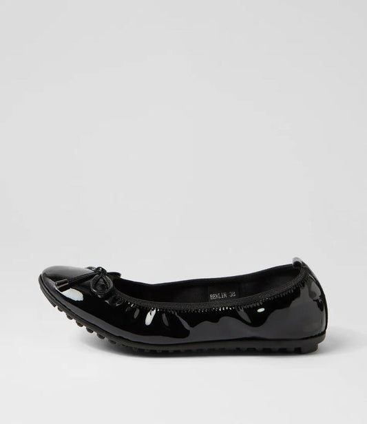 Image of Footwear. Productname: Berlin Black Patent Leather Ballet Flats in BLACK colour by brand - MIDAS
