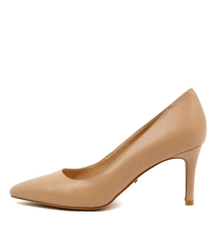 Image of Heels. Productname: Berri Dark Nude Leather Pump Heels in Dk Nude colour by brand - MIDAS