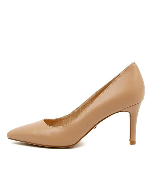 Image of Heels. Productname: Berri Dark Nude Leather Pump Heels in Dk Nude colour by brand - MIDAS