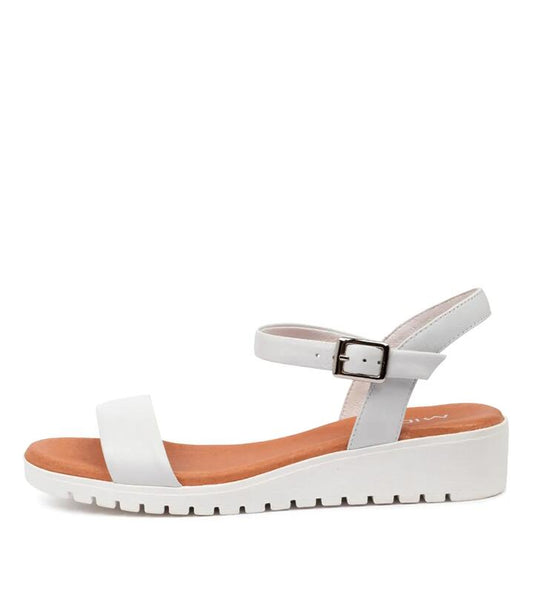 Image of Sandals. Productname: Maryanne White White Sole Leather White White Sole in WHITE-WHITE SOLE colour by brand - MIDAS