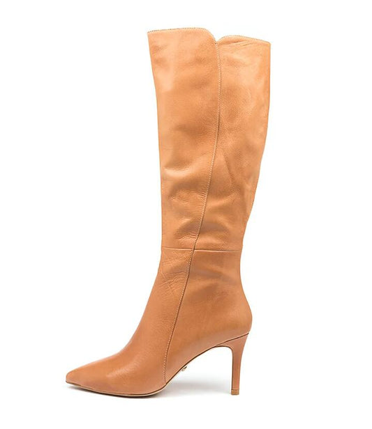 Image of Boots. Productname: Bueno Dark Tan Leather Knee High Boots in Dk Tan colour by brand - MIDAS