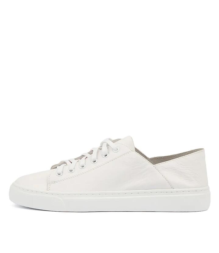Image of Sneakers. Productname: Oskhar White Leather Sneakers in WHITE colour by brand - MIDAS