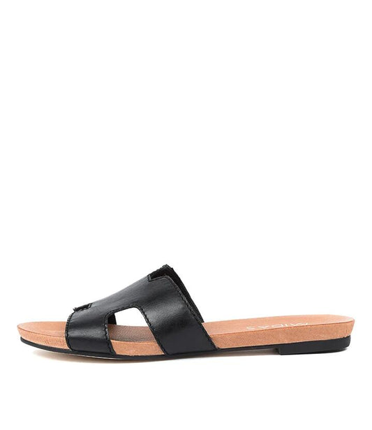 Image of Sandals. Productname: Jevon Black Leather in BLACK colour by brand - MIDAS