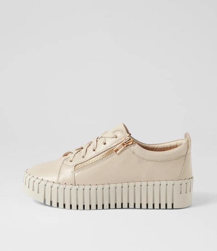 Image of Sneakers. Productname: Braelyn Almond Leather Sneakers in ALMOND-ALMOND SOLE colour by brand - MIDAS