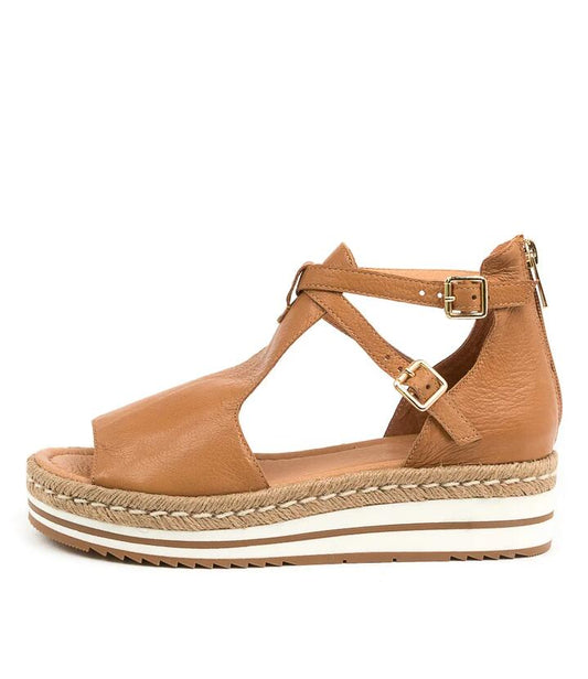 Image of Sandals. Productname: Alexus Dk Tan Leather in DK TAN colour by brand - MIDAS