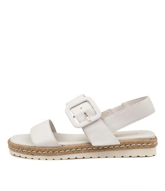 Image of Sandals. Productname: Silo White Leather in WHITE colour by brand - MIDAS