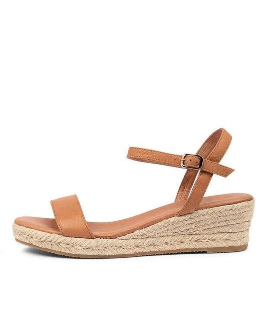Image of Footwear. Productname: Sofi Dk Tan Leather in DK TAN-NATURAL ROPE colour by brand - MIDAS
