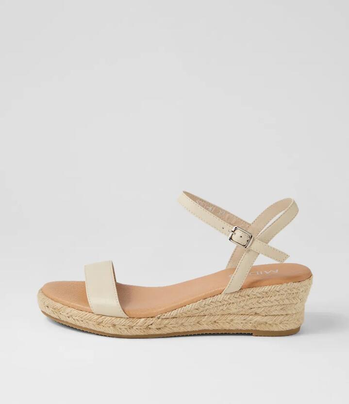 Image of Footwear. Productname: Sofi Milk Leather Espadrilles in MILK colour by brand - MIDAS