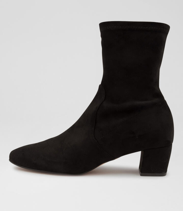 Image of Boots. Productname: Heidi Black Microsuede Boots in BLACK colour by brand - MIDAS