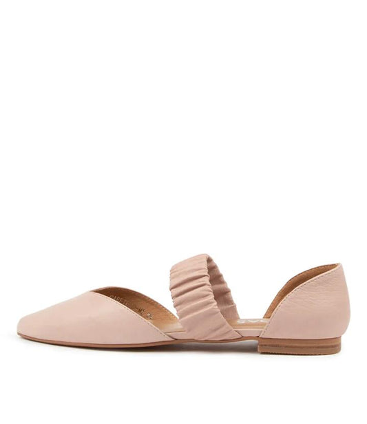 Image of Footwear. Productname: Garfield Warm Rose Leather Flat Shoes in WARM ROSE colour by brand - MIDAS