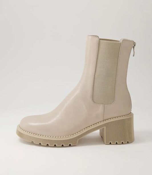 Image of Boots. Productname: Zorry Almond Leather Ankle Boots in ALMOND colour by brand - MIDAS