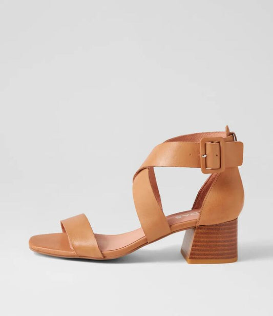 Image of Sandals. Productname: Farlane Dark Tan Leather Sandals in DK TAN colour by brand - MIDAS
