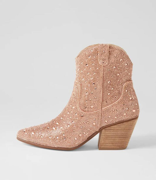 Image of Boots. Productname: Willis Rose Jewel Fabric Ankle Boots in ROSE JEWEL colour by brand - MIDAS