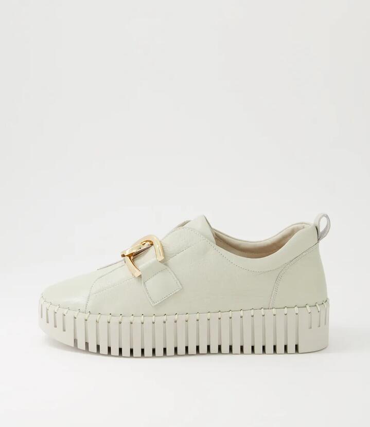 Image of Sneakers. Productname: Buckles Almond Leather Sneakers in ALMOND-ALMOND SOLE colour by brand - MIDAS