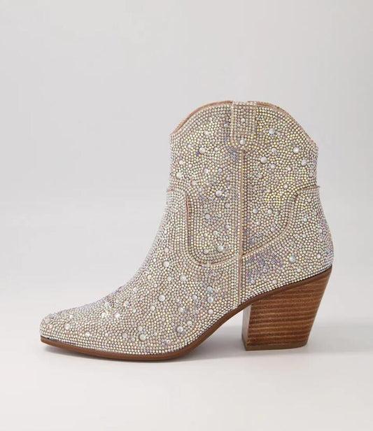 Image of Boots. Productname: Willis Silver Jewel Fabric Ankle Boots in SILVER JEWEL colour by brand - MIDAS