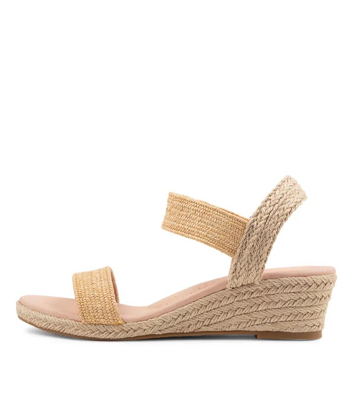 Image of Footwear. Productname: Havana Natural Weave Elastic Espadrilles in NATURAL colour by brand - MIDAS
