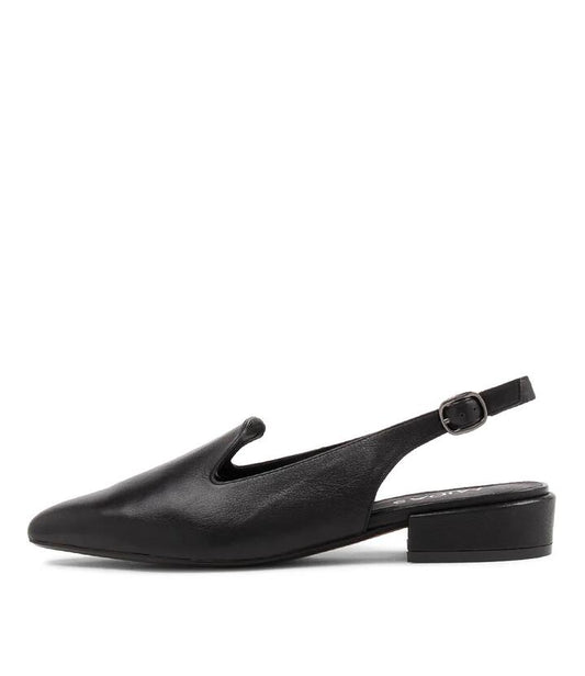 Image of Flats. Productname: Erol Black Leather Loafers in BLACK colour by brand - MIDAS