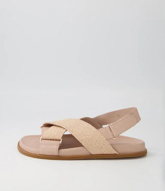 Image of Sandals. Productname: Valery Dark Nude Leather Woven Sandals in DK NUDE colour by brand - MIDAS