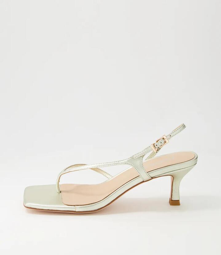 Image of Sandals. Productname: Drewe Pale Gold Leather Sandals in PALE GOLD colour by brand - MIDAS