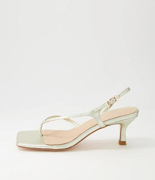 Image of Sandals. Productname: Drewe Pale Gold Leather Sandals in PALE GOLD colour by brand - MIDAS