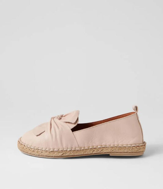 Image of Footwear. Productname: Uselv Blush Leather Espadrilles in BLUSH colour by brand - MIDAS