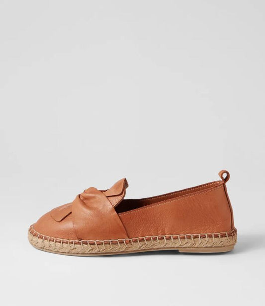 Image of Footwear. Productname: Uselv Tan Leather Espadrilles in TAN colour by brand - MIDAS