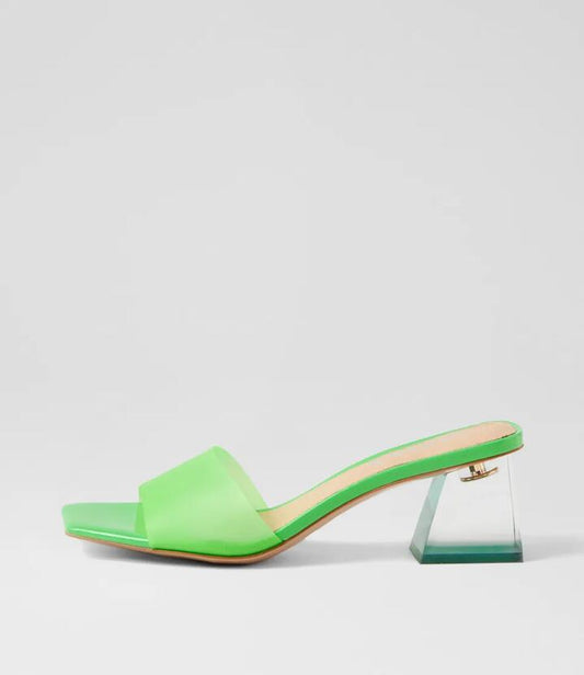 Image of Sandals. Productname: Rolly Lime Vinylite Sandals in LIME colour by brand - MIDAS