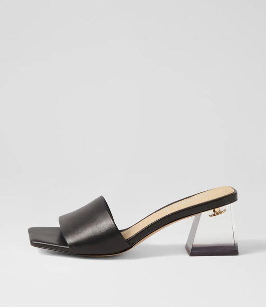 Image of Sandals. Productname: Riyana Black Leather Sandals in BLACK colour by brand - MIDAS